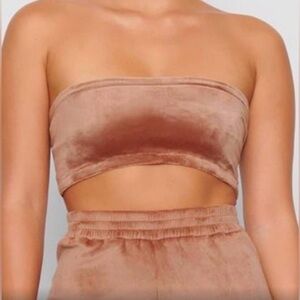 NWT SKIMS Velour Bandeau Top - Sienna